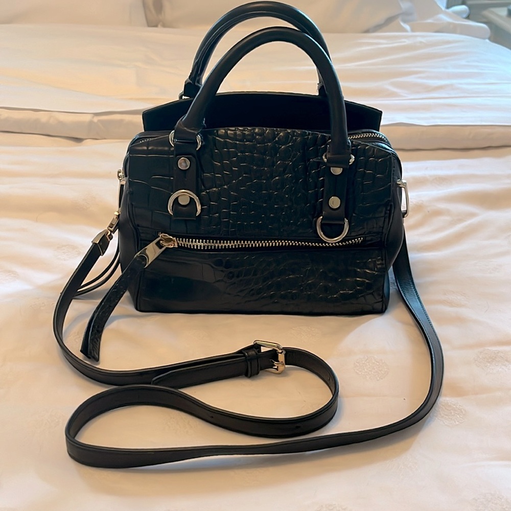 Cynthia Rowley black leather crossbody handbag